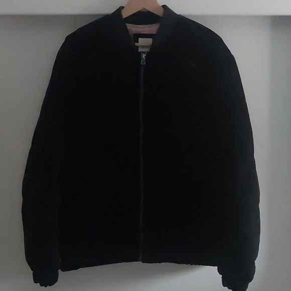 Gap 90s Y2K Velvet Bomber Puffer Jacket Primaloft Zip-up Large EUC - Picture 1 of 8